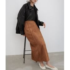【選べる２タイプ】【サイズ展開あり】スウェードロングスカート