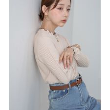 バブ(Bab)の【選べるデザイン】ウェーブメローリブカットソー