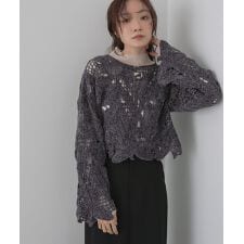 バブ(Bab)のモールヤーンクロシェショートトップス