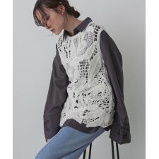 バブ(Bab)のモールヤーンクロシェチュニックベスト