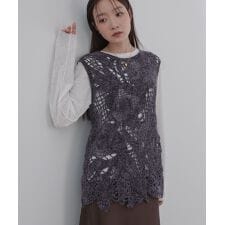 バブ(Bab)のモールヤーンクロシェチュニックベスト