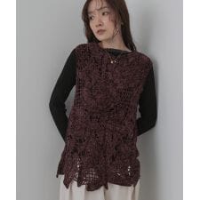 バブ(Bab)のモールヤーンクロシェチュニックベスト