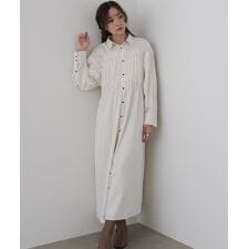 バブ(Bab)の【選べるサイズ展開】ストライプビスチェ風シャツワンピース