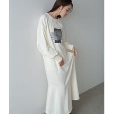 【選べるサイズ展開】前後2WAYホックプリントマーメイドスウェットワンピース