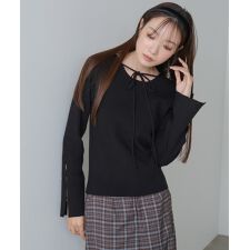 スリットニットトップス