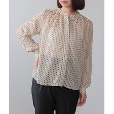 パターンシフォンブラウス