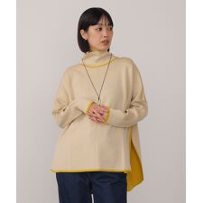 リバーシブルＷフェイスポンチョ風ニットプルオーバー