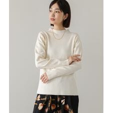 ハイネック総針ニットプルオーバー