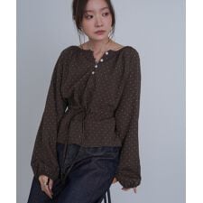 バブ(Bab)のドットウエストシャーリングブラウス
