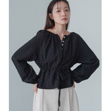 バブ(Bab)のドットウエストシャーリングブラウス
