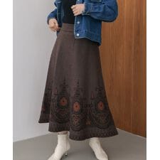 ブージュルード(Bou Jeloud)の柄ニットスカート