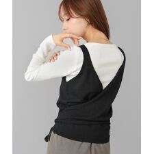 【2点セット】カシュクールベストＳＥＴニット