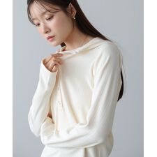 バブ(Bab)のリブフーディーサムホール付カットトップス