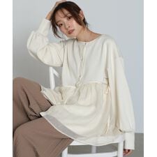 バブ(Bab)の前後2WAYペプラムオーガンジーポンチトップス