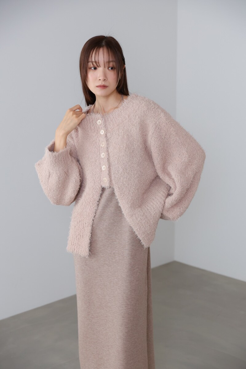 S・Mサイズ展開】前後2WAYニットカーディガン＋ニットキャミワンピース