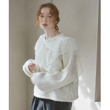 バブ(Bab)のアシンメトリーフリルニットトップス