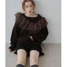 バブ(Bab)のアシンメトリーフリルニットトップス