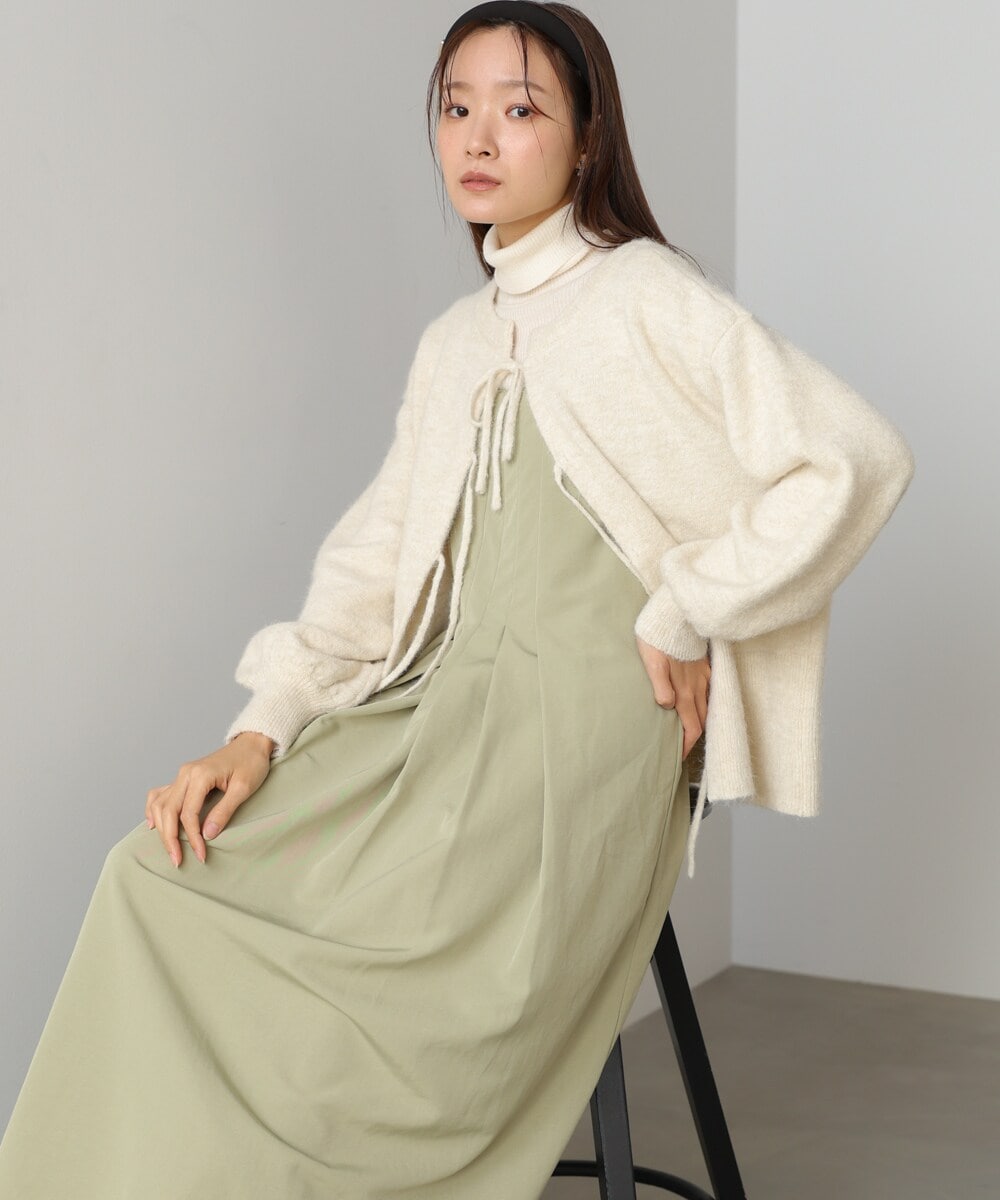 バブ（Bab）/【セットアイテム/選べるサイズ展開】前後2WAYニットトップス＋タックキャミワンピース セットアイテム/選べるサイズ展開】前後2WAYニットトップス＋タック