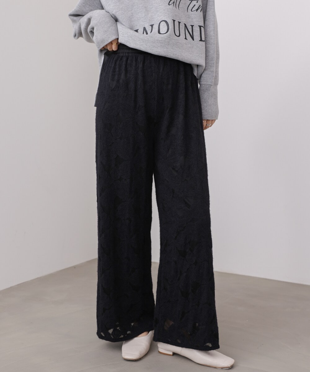 美品【REI】麗　ウール ワイドパンツ レースポケット　FREE　日本製 パンツ レースワイドパンツ レディース : ZOZOTOWN Yahoo!店