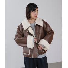 ブージュルード(Bou Jeloud)のレザーボアブルゾン