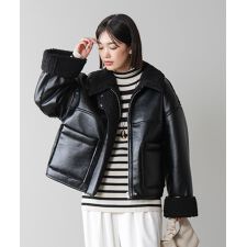 レザーボアブルゾン