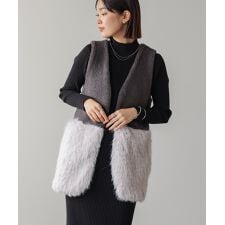 ブージュルード(Bou Jeloud)のボア×ファーニットベスト