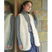 【WEB限定】ボア×ファーニットベスト