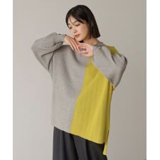 もち軽配色ニットチュニック