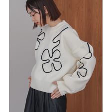 コード刺繍ニット