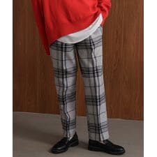 チェック柄ストレートパンツ