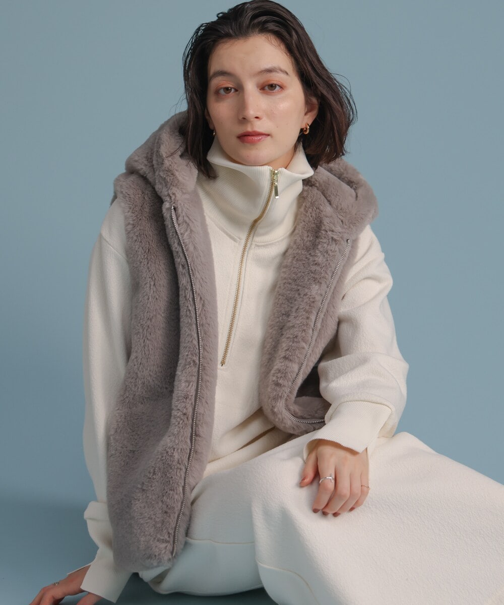 フェイクシープフード付ファーベスト | ブージュルード(Bou Jeloud