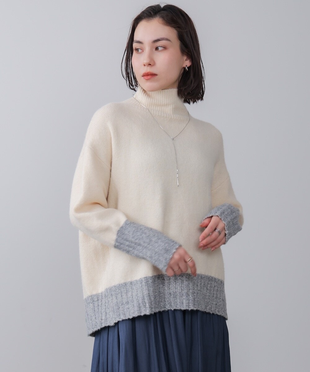 MIX配色ストレッチニットプルオーバー | ブージュルード(Bou Jeloud