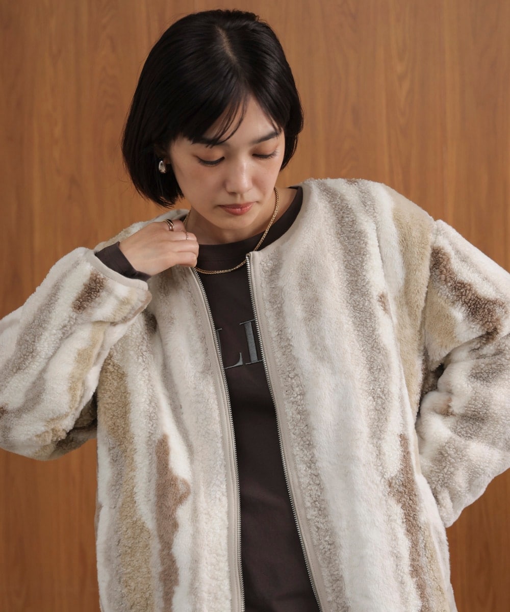 【NEW】ブージュルード（Bou Jeloud）/ニュアンスカラーボア2WAYブルゾン ニュアンスカラーボア2WAYブルゾン | ブージュルード(Bou Jeloud