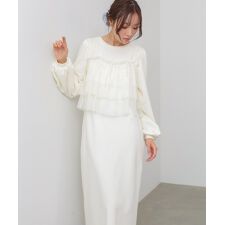 【選べるサイズ展開】ティアードチュールキャミ＋スウェットワンピースSET