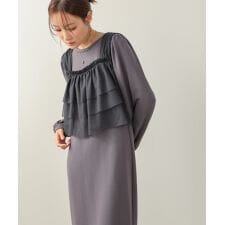 【選べるサイズ展開】ティアードチュールキャミ＋スウェットワンピースSET