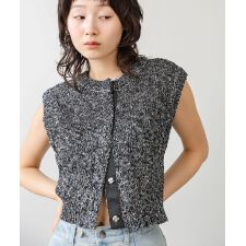 【セットアップ対応】ＭＩＸ編みラインニットトップス