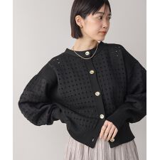 前後2WAY軽量メッシュ編ニットカーディガン