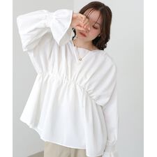 キャンディースリーブギャザーブラウス
