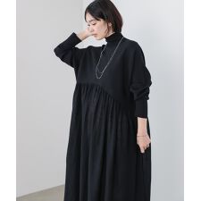 ギャザーニットワンピース