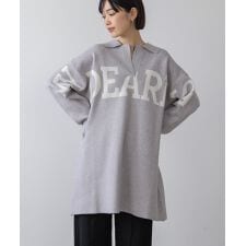 襟付きロゴニットチュニック