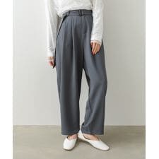 【選べるサイズ展開】ツータックルーズベルト付スラックスパンツ