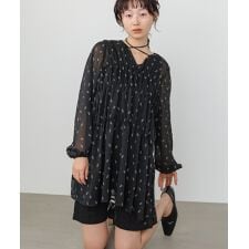 花柄プリントミニワンピース