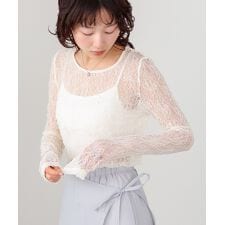 メッシュレースプルオーバー