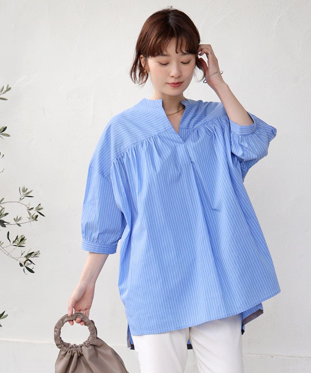 スコットクラブ☆RADIATE☆七分袖シャツ☆チュニック丈☆新品 Vネック チュニック ブラウス レディース 七分袖 シャツ トップス