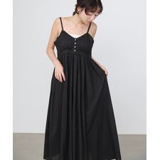 【選べるサイズ展開】レース切り替えフレアキャミワンピース