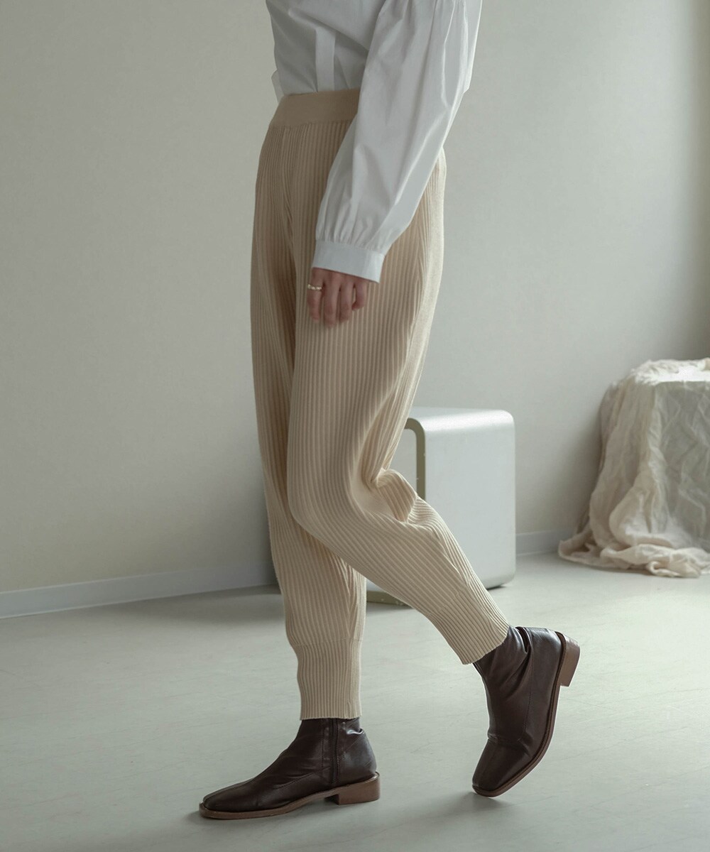 SALE／65%OFF】 アズノウアズ 柄リブベロアセミワイドパンツ tdh 