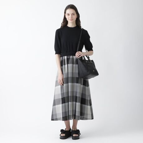 クレストブリッジチェックドレープツイル ニットコンビマキシワンピース ブルーレーベル クレストブリッジ Blue Label Crestbridge ファッション通販 マルイウェブチャネル Cb001 938 86 01