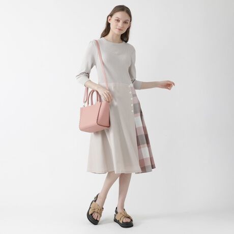 ソフティーツイル ニットコンビワンピース | ブルーレーベル・クレスト 