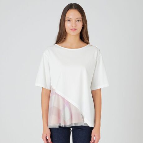 コットンソロハイゲージポンチカットソー | ブルーレーベル・クレスト  