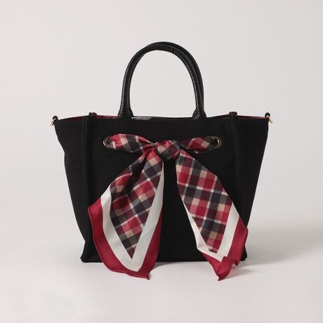 クレストブリッジチェックスカーフ付きトートバッグ | ブルーレーベル  